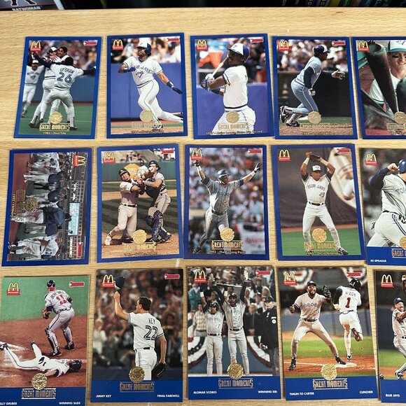 1992 DONRUSS McDONALD'S TORONTO BLUE JAYS LOT SETS GREAT MOMENTS 1-36 - Picture 2 of 6